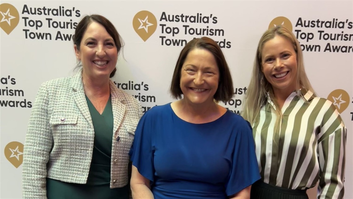 Kiama Council CEO Jane Stroud, Member for Gilmore Fiona Phillips MP and Manager Tourism and Events Sally Bursell at the awards