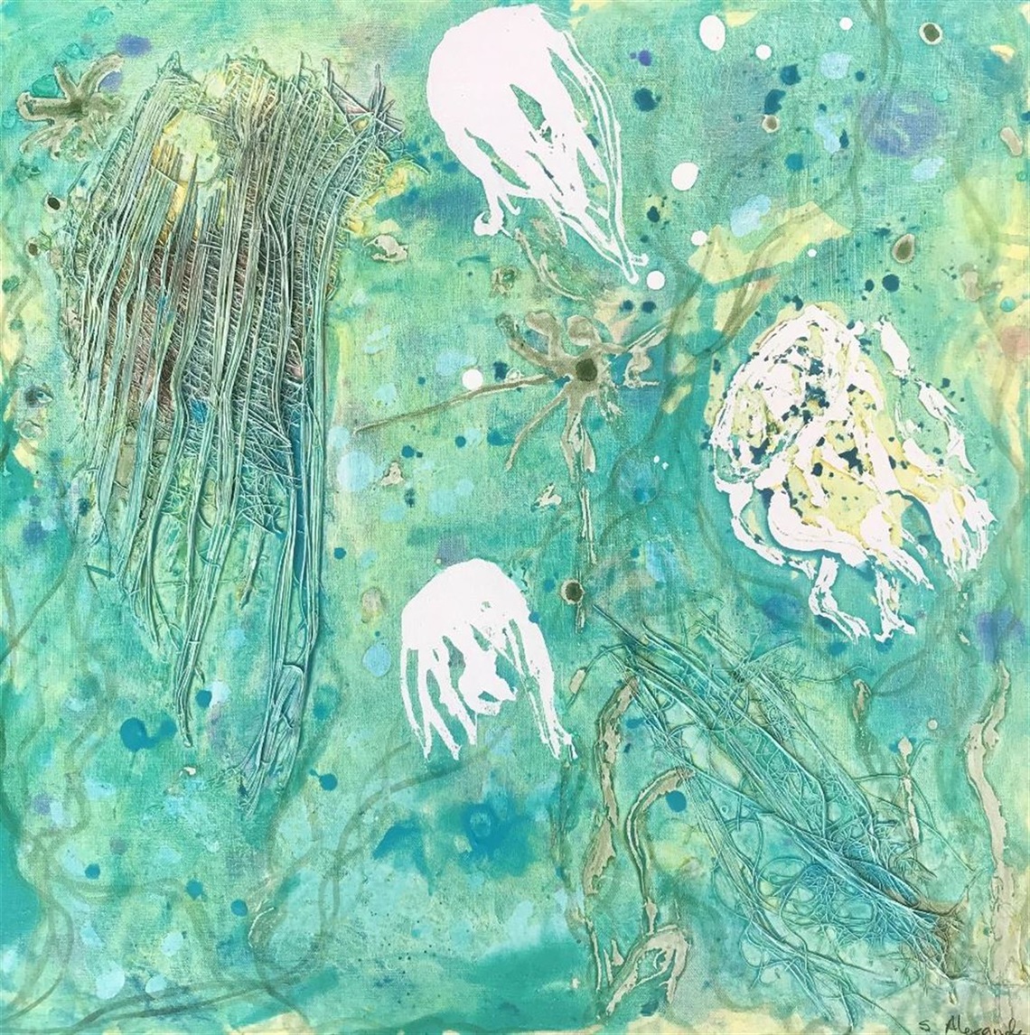 Abstract jellyfish painting 